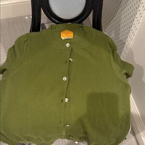 Green Button-Up Cardigan